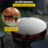 VEVOR Fire Pit Lid Round 40 Inch Foldable Fire Pit Ring Snuff Cover 430 Stainless Steel Fire Pit Spark Screen Cover 3mm Thickness - Rear View