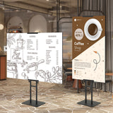 Poster Stand, Adjustable Height Up to 75", Double-Sided Heavy Duty Pedestal Sign Holder, Floor Standing Sign Holder Banner Stand with Shock-absorbing Base for Display, for Board and Foam, Black