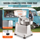 VEVOR Commercial Burger Patty Maker, 150mm Hamburger Beef Patty Maker, Heavy Duty Food-Grade Stainless Steel Bowl Burger Press Machine, Kitchen Meat Forming Processor with 1000 Pcs Patty Papers - Side View