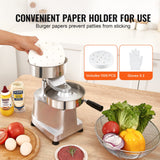 VEVOR Commercial Burger Patty Maker, 150mm Hamburger Beef Patty Maker, Heavy Duty Food-Grade Stainless Steel Bowl Burger Press Machine, Kitchen Meat Forming Processor with 1000 Pcs Patty Papers - Top-Down View