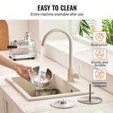 VEVOR Commercial Burger Patty Maker, 150mm Hamburger Beef Patty Maker, Heavy Duty Food-Grade Stainless Steel Bowl Burger Press Machine, Kitchen Meat Forming Processor with 1000 Pcs Patty Papers - Rear View