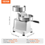 VEVOR Commercial Burger Patty Maker, 150mm Hamburger Beef Patty Maker, Heavy Duty Food-Grade Stainless Steel Bowl Burger Press Machine, Kitchen Meat Forming Processor with 1000 Pcs Patty Papers - Close-Up Angle