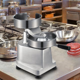 VEVOR Commercial Burger Patty Maker, 150mm Hamburger Beef Patty Maker, Heavy Duty Food-Grade Stainless Steel Bowl Burger Press Machine, Kitchen Meat Forming Processor with 1000 Pcs Patty Papers - Low Angle
