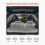 Car Air Mattress, Inflatable Car Camping Mattress, Flocking Thickened Travel Beds, Comfortable and Durable Portable Sleeping Pad with Air Pump, Nozzle, Carry Bag, Fits Most SUV MPV Sedan, Gray