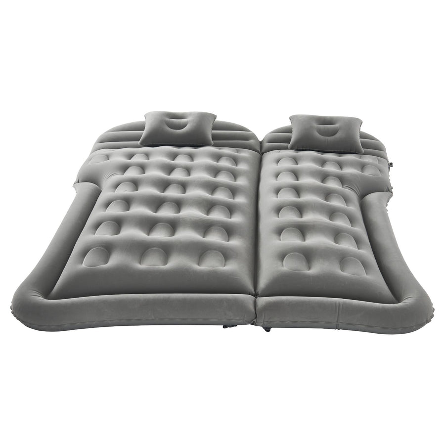 Car Air Mattress, Inflatable Car Camping Mattress, Flocking Thickened Travel Beds, Comfortable and Durable Portable Sleeping Pad with Air Pump, Nozzle, Carry Bag, Fits Most SUV MPV Sedan, Gray