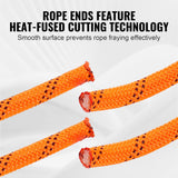 Double Braided Polyester Rope, 19 mm x 67.06 m, 24 Strands, 88.96kN Breaking Strength Outdoor Climbing Rope, Arborist Rigging Rope for Rock Hiking Camping Swing Rappelling Rescue, Orange/Black