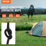 VEVOR Braided Nylon Rope, 5 mm x 304.8 m, 32 Strands, 3.20kN Breaking Strength Outdoor Climbing Rope, Arborist Tree Climbing Rigging Rope Ideal for