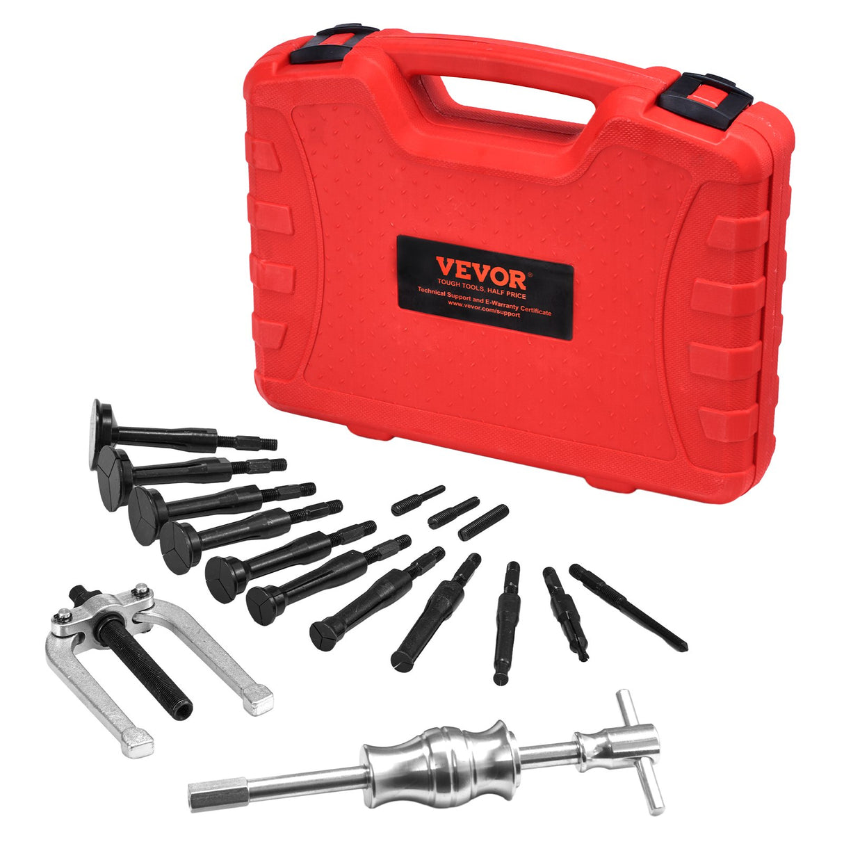 VEVOR Blind Hole Collet Bearing Race and Seal Puller Extractor Kit, Slide Hammer Pilot Insert Inner Internal Bearing Removal Tool Set, 10 Adjustable