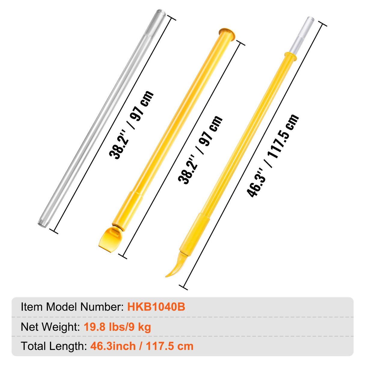 VEVOR Tire Bead Breaker Slide Hammer, 117.5 cm Length Tire Slide Hammer, Heavy Duty Steel Tire Changing Tool, Tire Breaker Bar for Car Truck Trailer Tire Removal