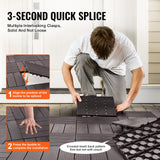 VEVOR Interlocking Deck Tiles 54 Pack 12"x12" Waterproof for Porch Dark Brown
