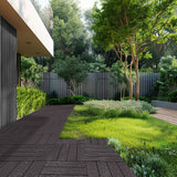 VEVOR Interlocking Deck Tiles 54 Pack 12"x12" Waterproof for Porch Dark Brown