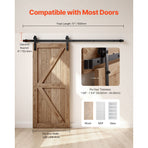 1830 mm Sliding Barn Door Hardware Kit for Single Sliding Barn Door Black