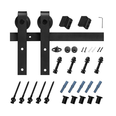 1500 mm Sliding Barn Door Hardware Kit for Single Sliding Barn Door Black