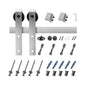 5FT Sliding Barn Door Hardware Kit, 330 LBS Weight Capacity, Compatible with 30 Inches Max Width & 1-3/8 to 1-3/4 Inches Thickness Single Sliding Barn Door, Durable Track & J-shape Roller Silver