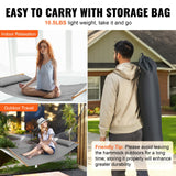 VEVOR Double Quilted Fabric Hammock, 12 FT Double Hammock with Hardwood Spreader Bars, 2 Person Quilted Hammock with Detachable Pillow and Chains for Camping Outdoor Patio Yard Beach, 480 lbs Capacity - Rear View