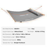 VEVOR Double Quilted Fabric Hammock, 12 FT Double Hammock with Hardwood Spreader Bars, 2 Person Quilted Hammock with Detachable Pillow and Chains for Camping Outdoor Patio Yard Beach, 480 lbs Capacity - Close-Up Angle