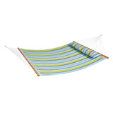 VEVOR Double Quilted Fabric Hammock, 12 FT Double Hammock with Hardwood Spreader Bars, 2 Person Quilted Hammock with Detachable Pillow and Chains for Camping Outdoor Patio Yard Beach, 480 lbs Capacity - Extra Image