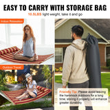 VEVOR Double Quilted Fabric Hammock, 12 FT Double Hammock with Hardwood Spreader Bars, 2 Person Quilted Hammock with Detachable Pillow and Chains for Camping Outdoor Patio Yard Beach, 480 lbs Capacity - Rear View