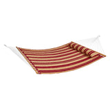 VEVOR Double Quilted Fabric Hammock, 12 FT Double Hammock with Hardwood Spreader Bars, 2 Person Quilted Hammock with Detachable Pillow and Chains for Camping Outdoor Patio Yard Beach, 480 lbs Capacity - Extra Image