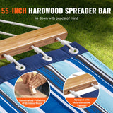 VEVOR Double Quilted Fabric Hammock, 12 FT Double Hammock with Hardwood Spreader Bars, 2 Person Quilted Hammock with Detachable Pillow and Chains for Camping Outdoor Patio Yard Beach, 480 lbs Capacity - Top-Down View