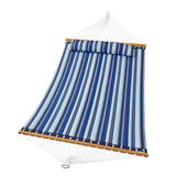 VEVOR Double Quilted Fabric Hammock, 12 FT Double Hammock with Hardwood Spreader Bars, 2 Person Quilted Hammock with Detachable Pillow and Chains for Camping Outdoor Patio Yard Beach, 480 lbs Capacity - Extra Image