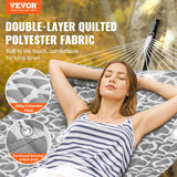 VEVOR Two Person Hammock with Stand Included, Double Hammock with Curved Spreader Bar and Detachable Pillow and Portable Carrying Bag, Perfect for Outdoor Freestanding Hammock, 480lb Capacity - Front View
