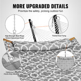 VEVOR Two Person Hammock with Stand Included, Double Hammock with Curved Spreader Bar and Detachable Pillow and Portable Carrying Bag, Perfect for Outdoor Freestanding Hammock, 480lb Capacity - Rear View