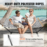 VEVOR Two Person Hammock with Stand Included Heavy Duty 480lb Capacity, Double Hammock with 12 FT Steel Stand and Portable Carrying Bag and Pillow, Freestanding Hammock for Outdoor Patio Yard Beach - Side View
