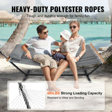 VEVOR Double Quilted Fabric Hammock Two Person Hammock with Stand 480lb Capacity - Side View