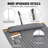 VEVOR Double Quilted Fabric Hammock Two Person Hammock with Stand 480lb Capacity