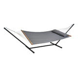 VEVOR Double Quilted Fabric Hammock Two Person Hammock with Stand 480lb Capacity - Low Angle
