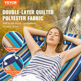 VEVOR Double Quilted Fabric Hammock Two Person Hammock with Stand 480lb Capacity - Front View