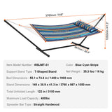 VEVOR Double Quilted Fabric Hammock Two Person Hammock with Stand 480lb Capacity - Close-Up Angle