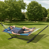 VEVOR Double Quilted Fabric Hammock Two Person Hammock with Stand 480lb Capacity - Low Angle
