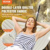 VEVOR Two Person Hammock with Stand Included, Double Hammock with Curved Spreader Bar and Detachable Pillow and Portable Carrying Bag, Perfect for Outdoor Freestanding Hammock, 480lb Capacity - Front View