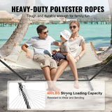 VEVOR Two Person Hammock with Stand Included, Double Hammock with Curved Spreader Bar and Detachable Pillow and Portable Carrying Bag, Perfect for Outdoor Freestanding Hammock, 480lb Capacity - Side View