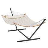 VEVOR Two Person Hammock with Stand Included, Double Hammock with Curved Spreader Bar and Detachable Pillow and Portable Carrying Bag, Perfect for Outdoor Freestanding Hammock, 480lb Capacity - Extra Image