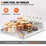 VEVOR 34x53 cm Pull Out Cabinet Organizer, Heavy Duty Slide Out Pantry Shelves, Chrome-Plated Steel Roll Out Drawers, Sliding Drawer Storage for Home, Inside Kitchen Cabinet, Bathroom, Under Sink - Top-Down View