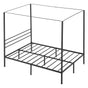 Full Size Canopy Bed Frame, Metal Canopy Bed with Four Posters Design, Heavy Duty Steel Slats Support, Underbed Storage Space, No Box Spring Needed, Easy Assembly, Black