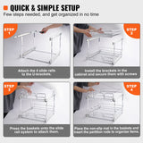 VEVOR 2-Tier Wire Pull Out Cabinet Under Sink Organizer 14x21 Inch Drawer Basket - 45-Degree Angle
