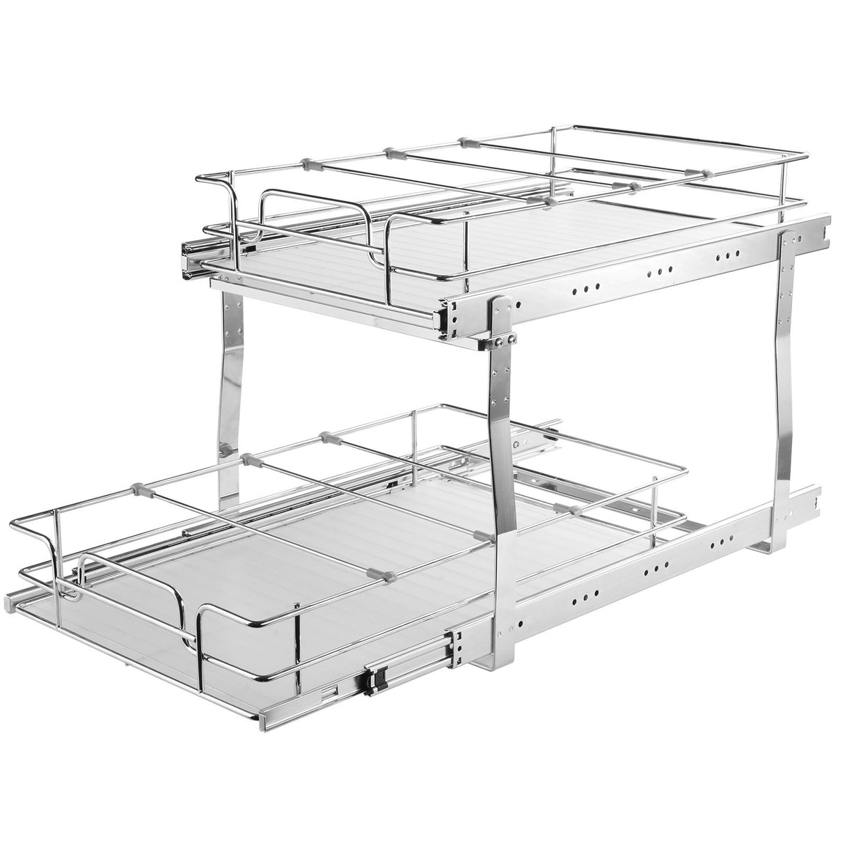 VEVOR 2-Tier Wire Pull Out Cabinet Under Sink Organizer 14x21 Inch Drawer Basket