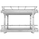 2 Tier 20"Wx21"Dx15"H Pull Out Cabinet Organizer, Heavy Duty Slide Out Pantry Shelves, Steel Roll Out Drawers, Sliding Drawer Storage for Home, 21.5"Wx22"Dx18"H Install Size for Cabinet
