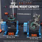 Rotary Welding Positioner 30KG, 0-90° Welding Positioning Turntable Table 1-12RPM 80W, with 12.4 Inch 3-Jaw, image 2