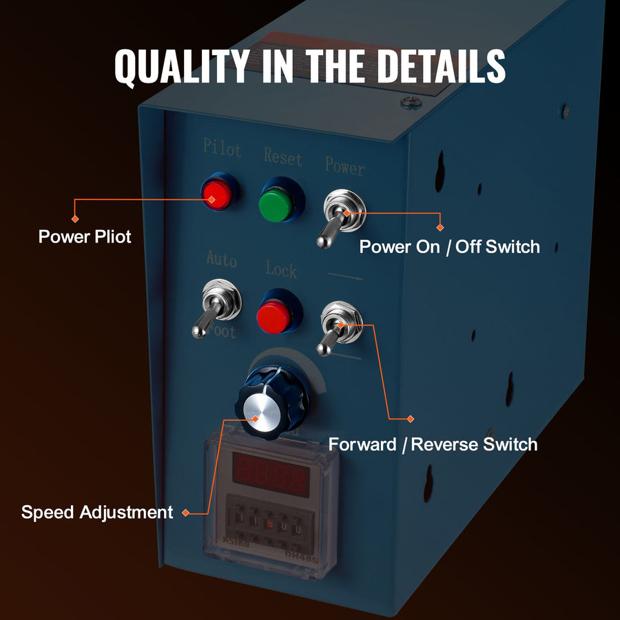 Rotary Welding Positioner 30KG, 0-90° Welding Positioning Turntable Table 1-12RPM 80W, with 12.4 Inch 3-Jaw, image 5