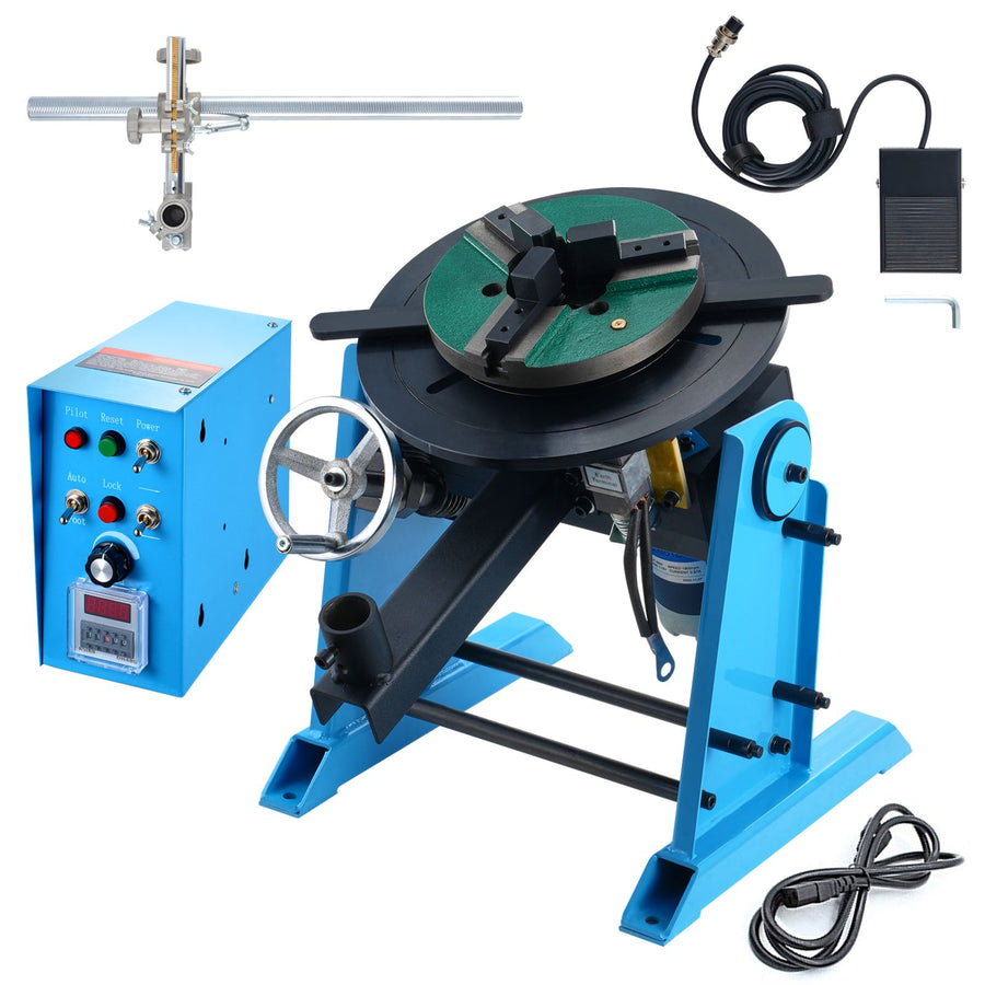 Rotary Welding Positioner 30KG, 0-90° Welding Positioning Turntable Table 1-12RPM 80W, with 12.4 Inch 3-Jaw, image 9