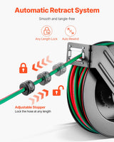 Retractable Welding Hose Reel 1/4 in x 50FT Oxygen Acetylene Rubber Hose R Grade