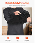 Flame Resistant Welding Work Sleeves, Heavy Duty Cowhide Leather & FR Cotton Arm Protection Sleeves for Men Women - with Elastic Cuffs for Welding, Blacksmithing, Woodworking