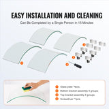 VEVOR Fire Pit Wind Guard, 740 x 214mm Round Glass Flame Shield, 6mm Thick Fire Table Accessory, Clear Tempered Glass Flame Guard for Propane, Gas, Outdoor, Patio, Backyard - Top-Down View