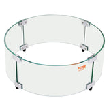 Fire Pit Wind Guard, 740 x 214mm Round Glass Flame Shield, 6mm Thick Fire Table Accessory, Clear Tempered Glass Flame Guard for Propane, Gas, Outdoor, Patio, Backyard