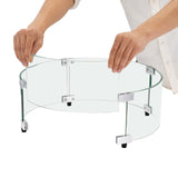 VEVOR Fire Pit Wind Guard, 740 x 214mm Round Glass Flame Shield, 6mm Thick Fire Table Accessory, Clear Tempered Glass Flame Guard for Propane, Gas, Outdoor, Patio, Backyard - Extra Image